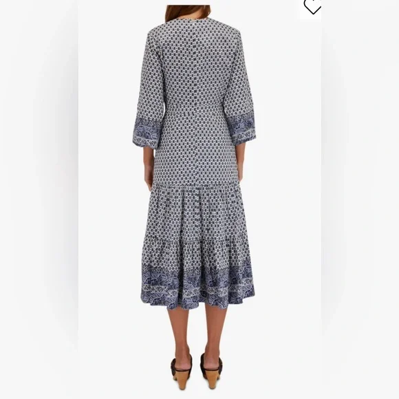 Veronica Beard Blue Patterned Tiered Maxi Dress - Picture 6 of 10